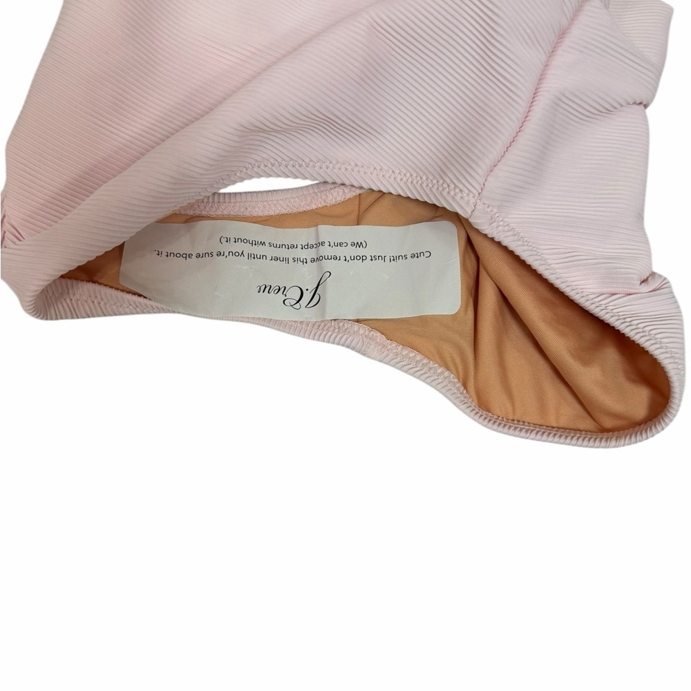 J. Crew Active Ribbed Long Sleeve One-Piece Swimsuit Rash Guard Pink NWT Size 6 - Picture 5 of 11